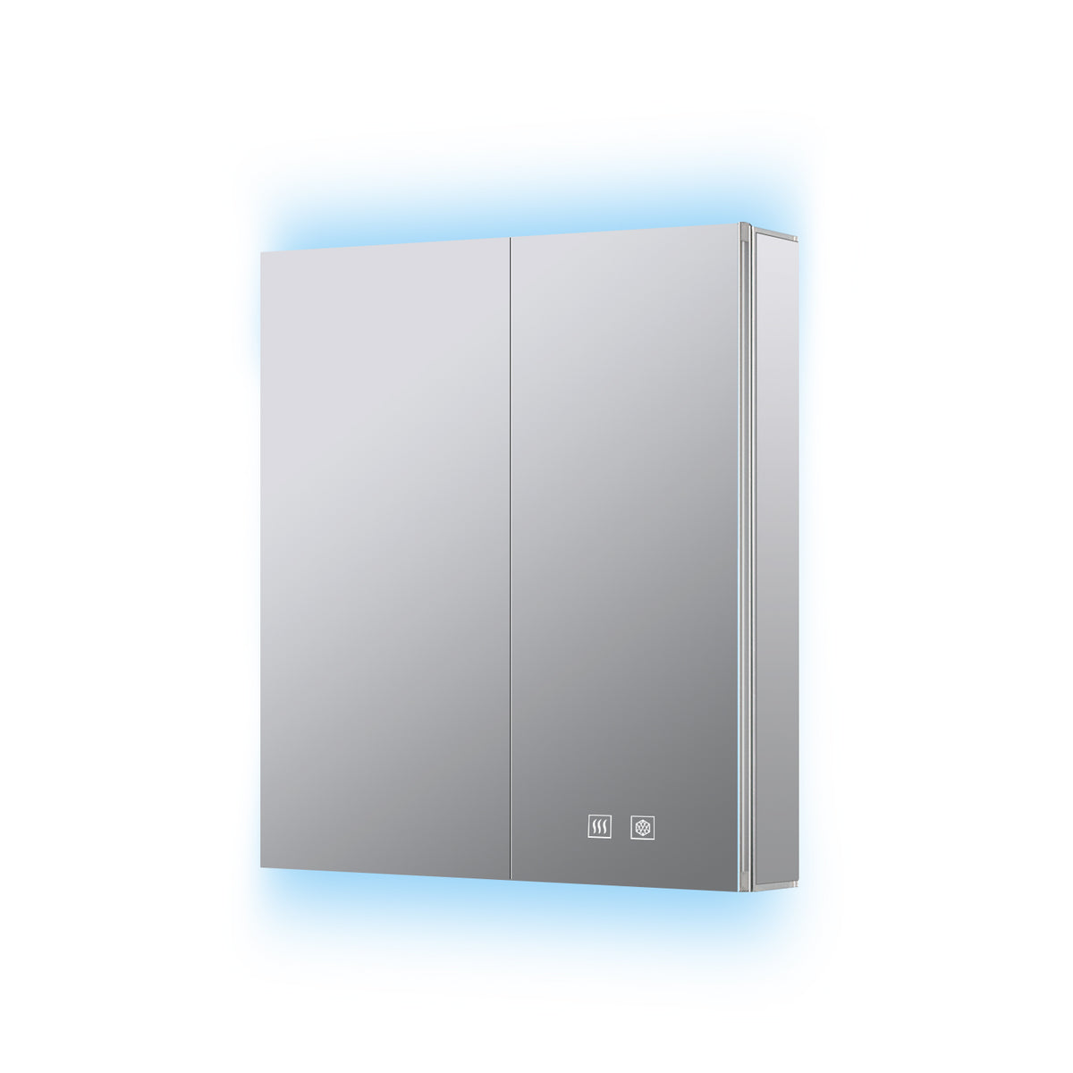 Lexora Corsica 24 in W x 28 in H Surface-Mount LED Mirror Medicine Cabinet with Defogger)