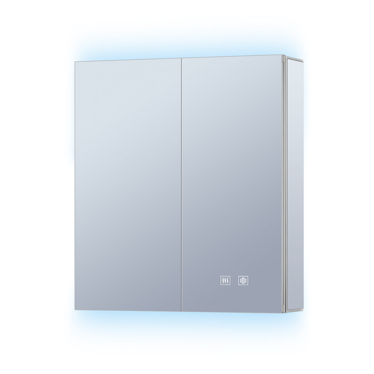 Lexora Corsica 24 in W x 30 in H Surface-Mount LED Mirror Medicine Cabinet with Defogger)