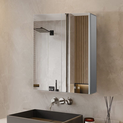 Lexora Corsica 24 in W x 32 in H Surface-Mount LED Mirror Medicine Cabinet with Defogger)