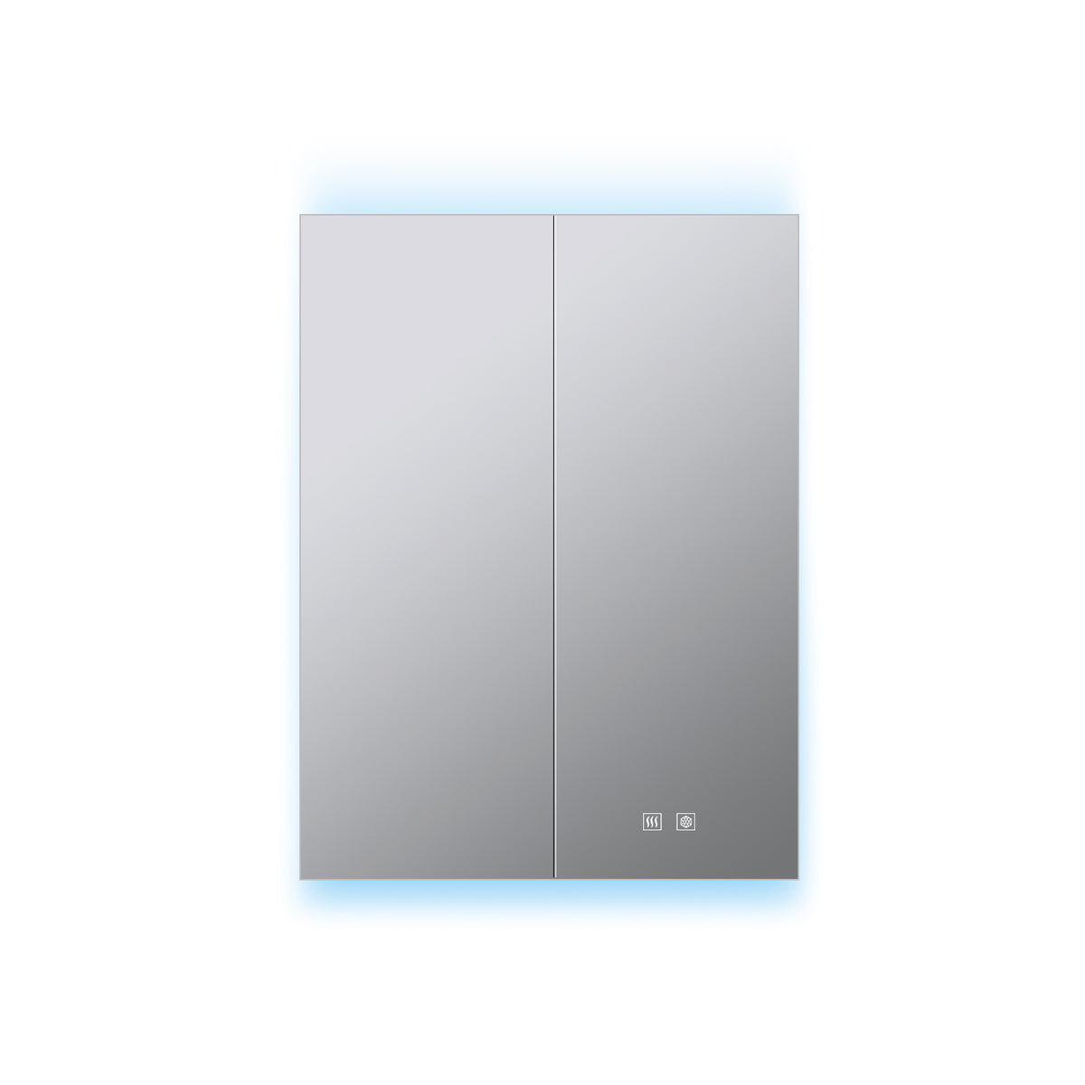 Lexora Corsica 24 in W x 32 in H Surface-Mount LED Mirror Medicine Cabinet with Defogger)