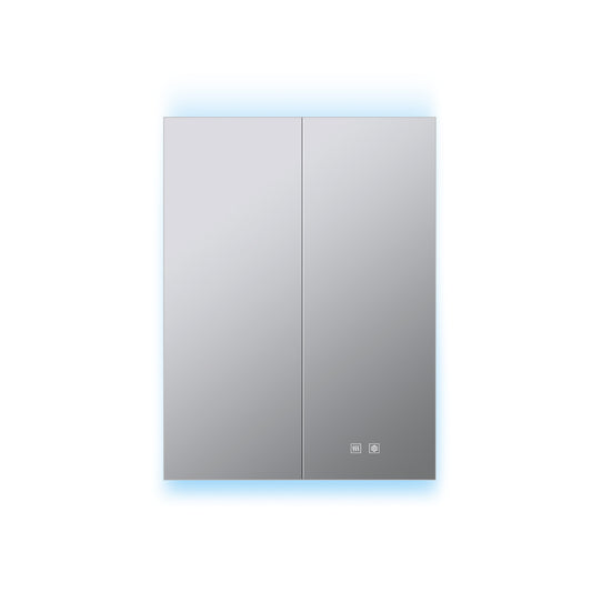 Lexora Corsica 24 in W x 32 in H Surface-Mount LED Mirror Medicine Cabinet with Defogger)