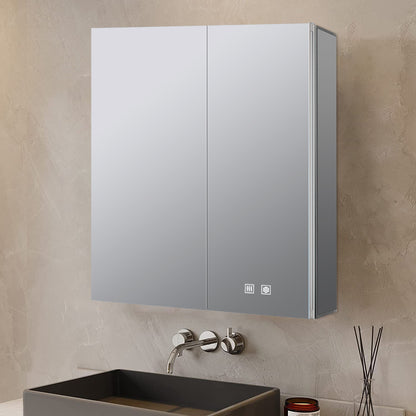Lexora Corsica 30 in W x 36 in H Surface-Mount LED Mirror Medicine Cabinet with Defogger)