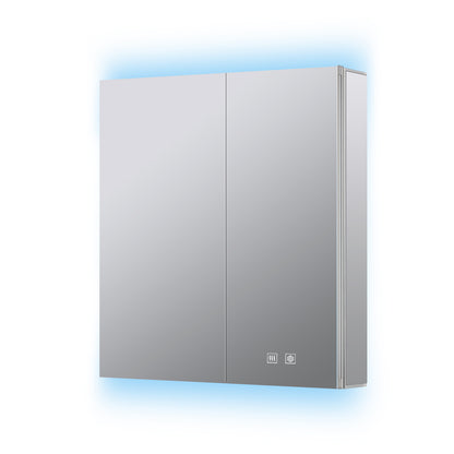 Lexora Corsica 30 in W x 36 in H Surface-Mount LED Mirror Medicine Cabinet with Defogger)