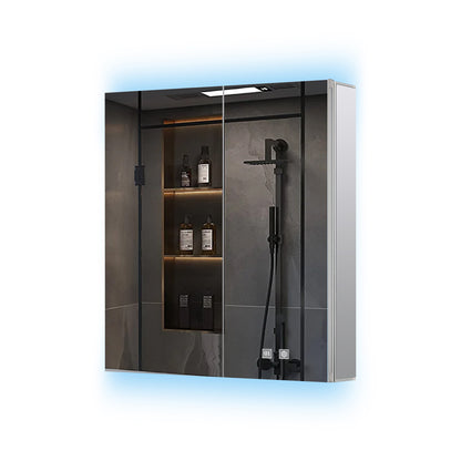 Lexora Corsica 30 in W x 36 in H Surface-Mount LED Mirror Medicine Cabinet with Defogger)