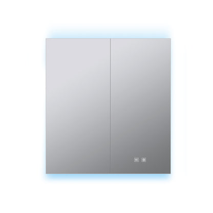 Lexora Corsica 30 in W x 36 in H Surface-Mount LED Mirror Medicine Cabinet with Defogger)