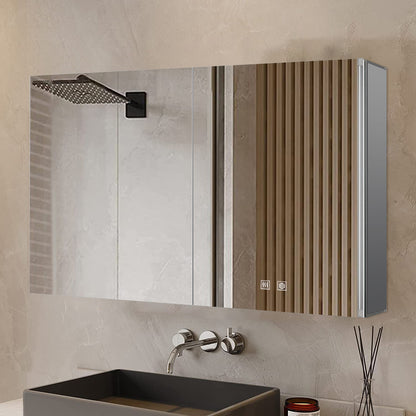 Lexora Corsica 40 in W x 28 in H Surface-Mount LED Mirror Medicine Cabinet with Defogger)