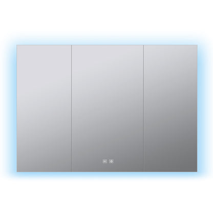 Lexora Corsica 48 in W x 32 in H Surface-Mount LED Mirror Medicine Cabinet with Defogger)