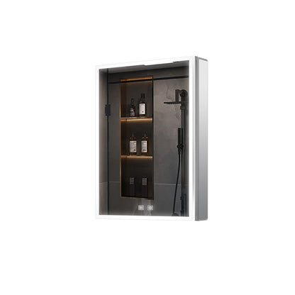 Lexora Mesa 20 in W x 28 in H Surface-Mount LED Mirror Medicine Cabinet with Defogger)