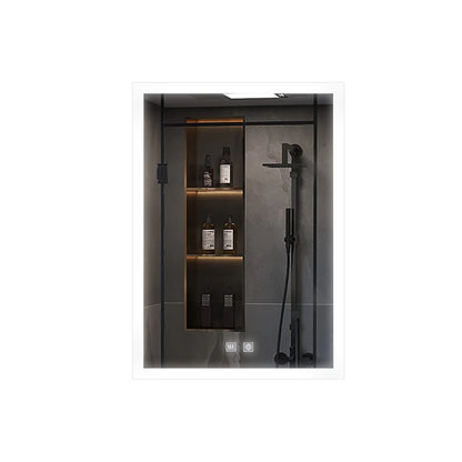 Lexora Mesa 20 in W x 28 in H Surface-Mount LED Mirror Medicine Cabinet with Defogger)
