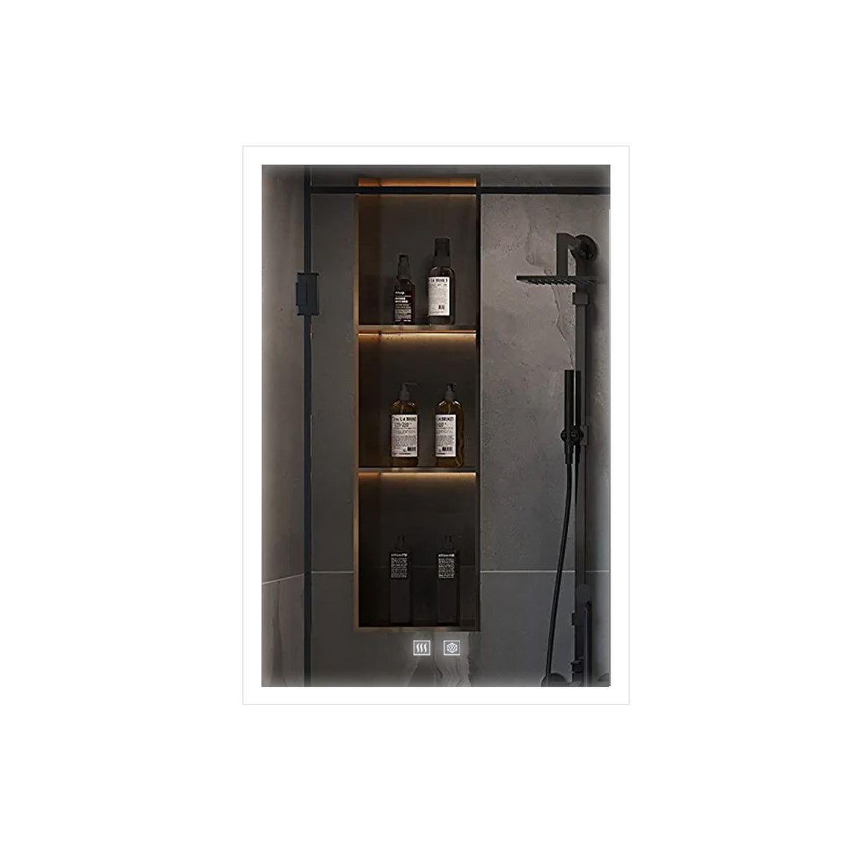 Lexora Mesa 20 in W x 32 in H Surface-Mount LED Mirror Medicine Cabinet with Defogger)