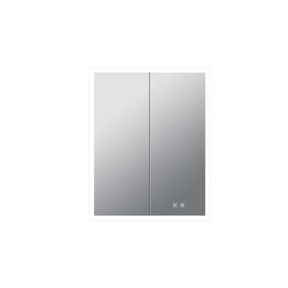 Lexora Mesa 24 in W x 28 in H Surface-Mount LED Mirror Medicine Cabinet with Defogger)