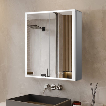 Lexora Mesa 24 in W x 30 in H Surface-Mount LED Mirror Medicine Cabinet with Defogger)