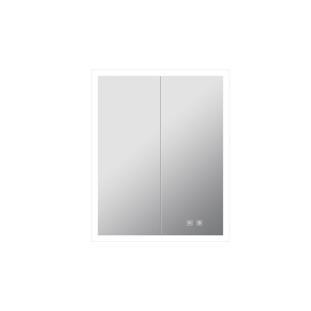 Lexora Mesa 24 in W x 30 in H Surface-Mount LED Mirror Medicine Cabinet with Defogger)