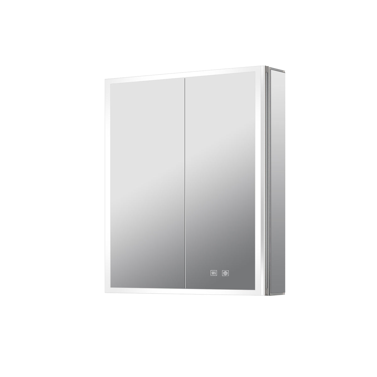 Lexora Mesa 24 in W x 32 in H Surface-Mount LED Mirror Medicine Cabinet with Defogger)