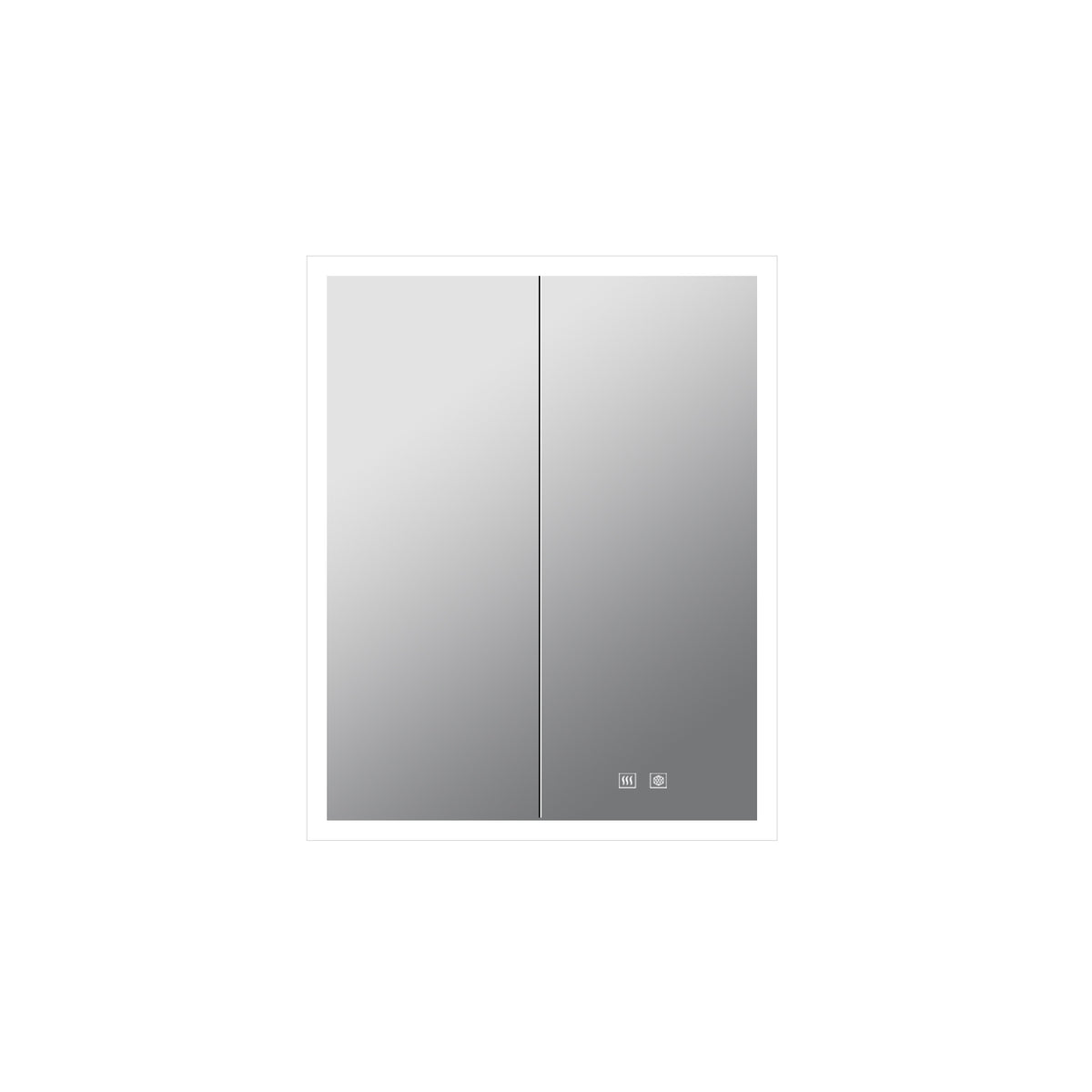 Lexora Mesa 24 in W x 32 in H Surface-Mount LED Mirror Medicine Cabinet with Defogger)