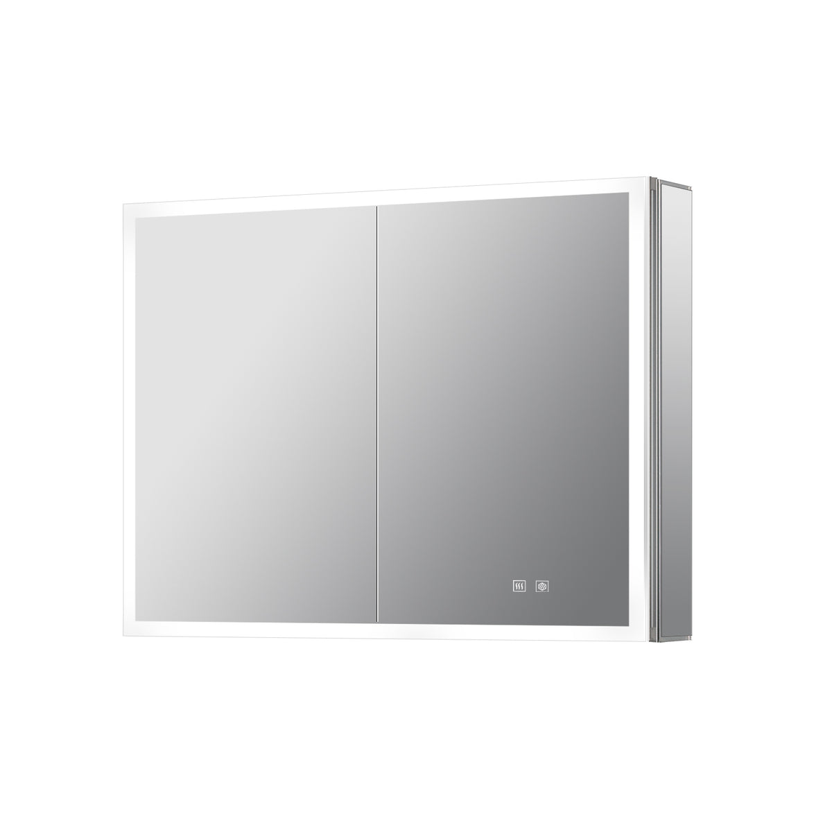Lexora Mesa 30 in W x 36 in H Surface-Mount LED Mirror Medicine Cabinet with Defogger)