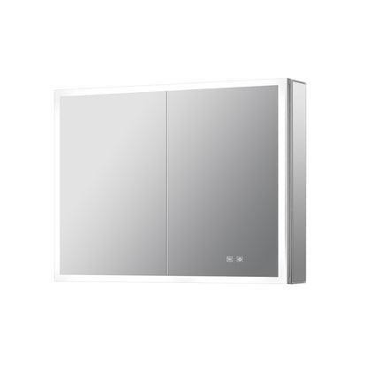 Lexora Mesa 30 in W x 36 in H Surface-Mount LED Mirror Medicine Cabinet with Defogger)
