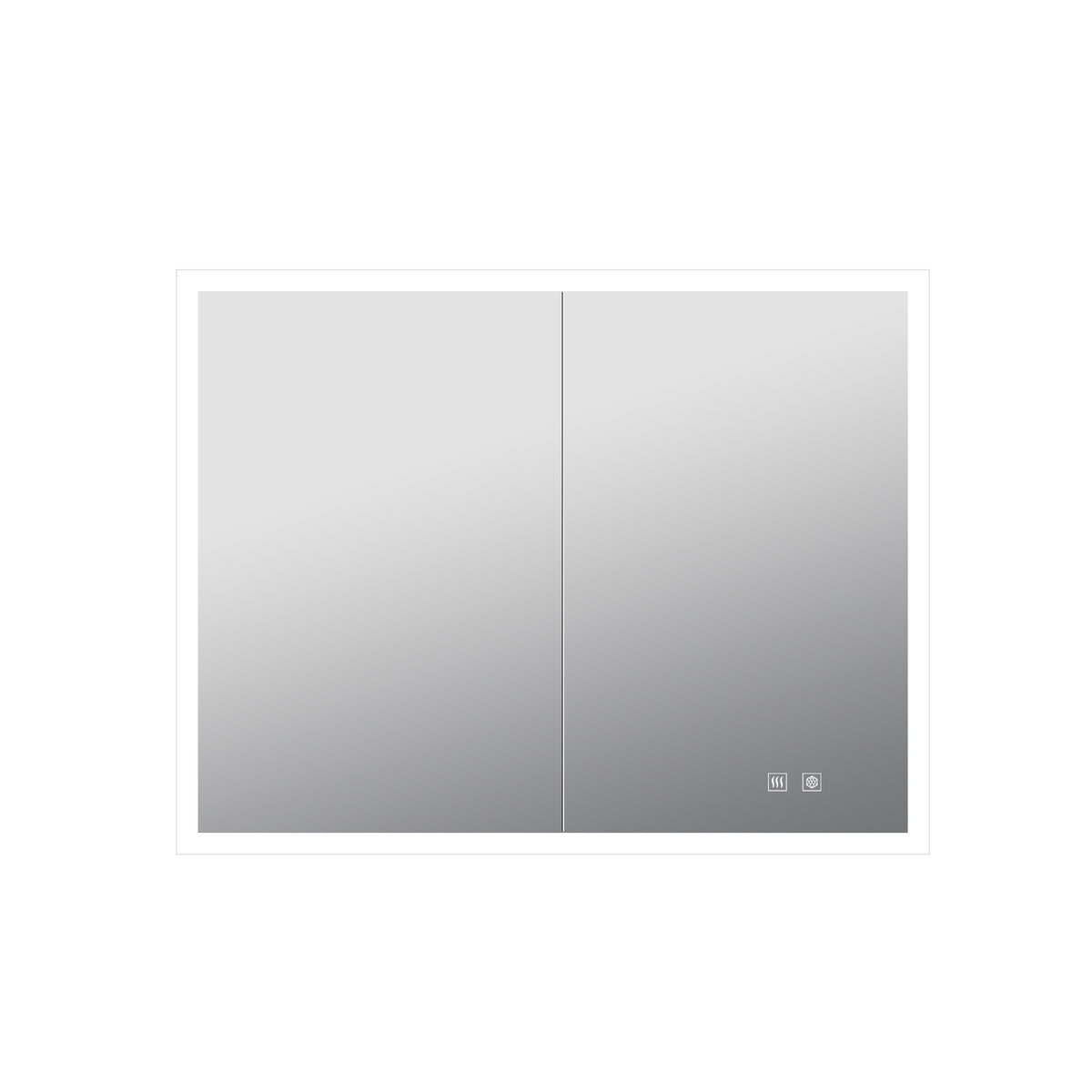 Lexora Mesa 30 in W x 36 in H Surface-Mount LED Mirror Medicine Cabinet with Defogger)