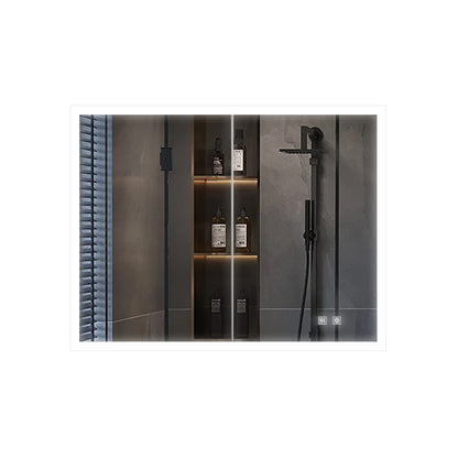 Lexora Mesa 30 in W x 36 in H Surface-Mount LED Mirror Medicine Cabinet with Defogger)