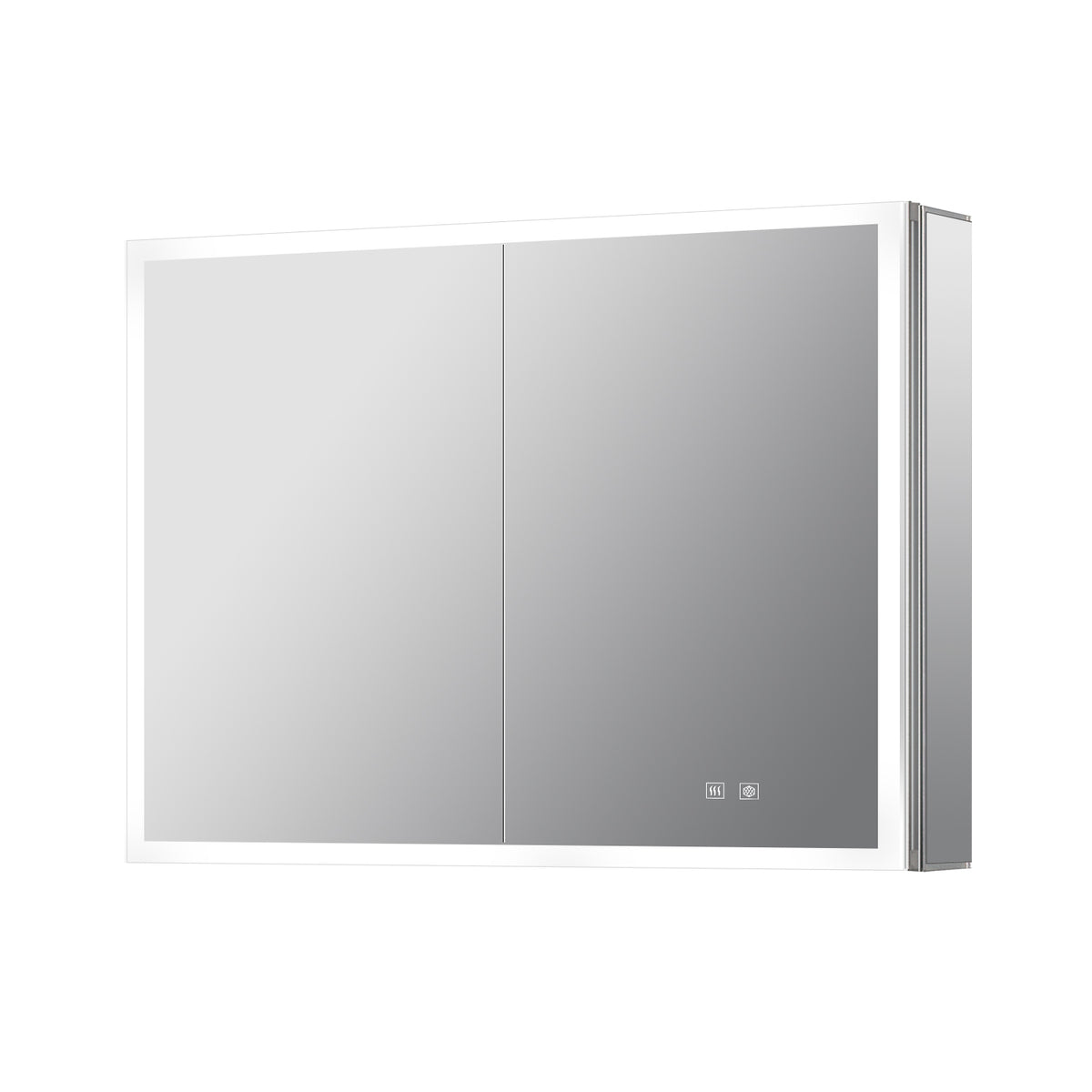 Lexora Mesa 36 in W x 28 in H Surface-Mount LED Mirror Medicine Cabinet with Defogger)