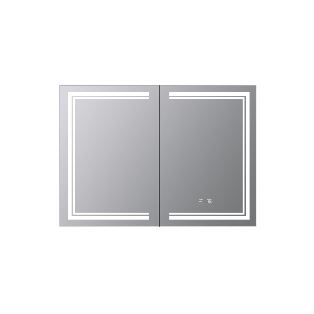 Lexora Mesa 40 in W x 28 in H Surface-Mount LED Mirror Medicine Cabinet with Defogger)