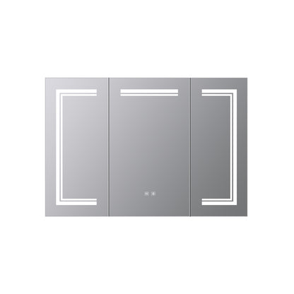Lexora Mesa 48 in W x 32 in H Surface-Mount LED Mirror Medicine Cabinet with Defogger)