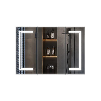 Lexora Mesa 48 in W x 32 in H Surface-Mount LED Mirror Medicine Cabinet with Defogger)