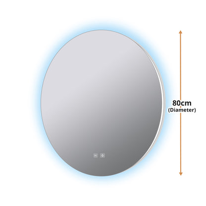 Lexora Nordica 80 cm. Diamter Circular LED Bathroom Vanity Mirror