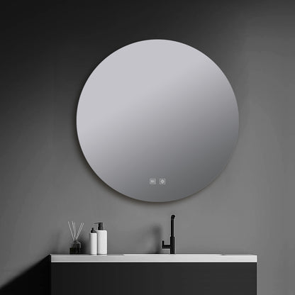 Lexora Nordica 80 cm. Diamter Circular LED Bathroom Vanity Mirror