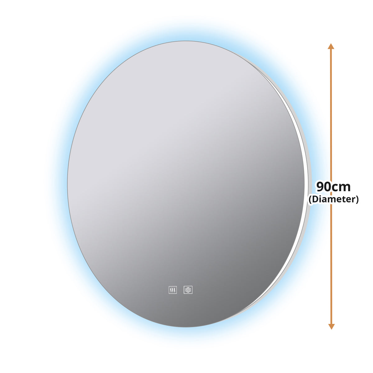 Lexora Nordica 90 cm. Diamter Circular LED Bathroom Vanity Mirror
