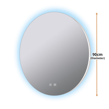 Lexora Nordica 90 cm. Diamter Circular LED Bathroom Vanity Mirror