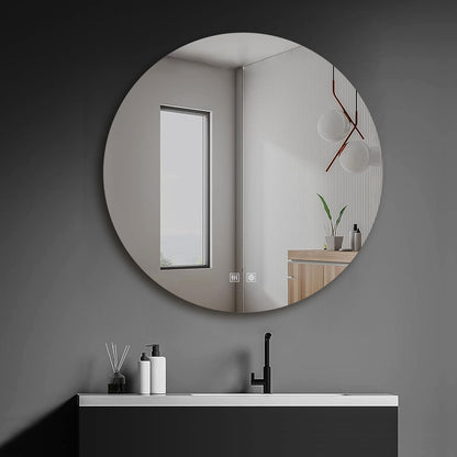 Lexora Nordica 90 cm. Diamter Circular LED Bathroom Vanity Mirror