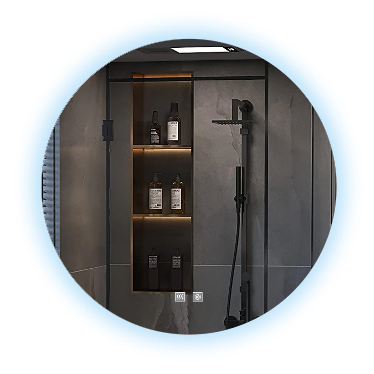 Lexora Nordica 90 cm. Diamter Circular LED Bathroom Vanity Mirror