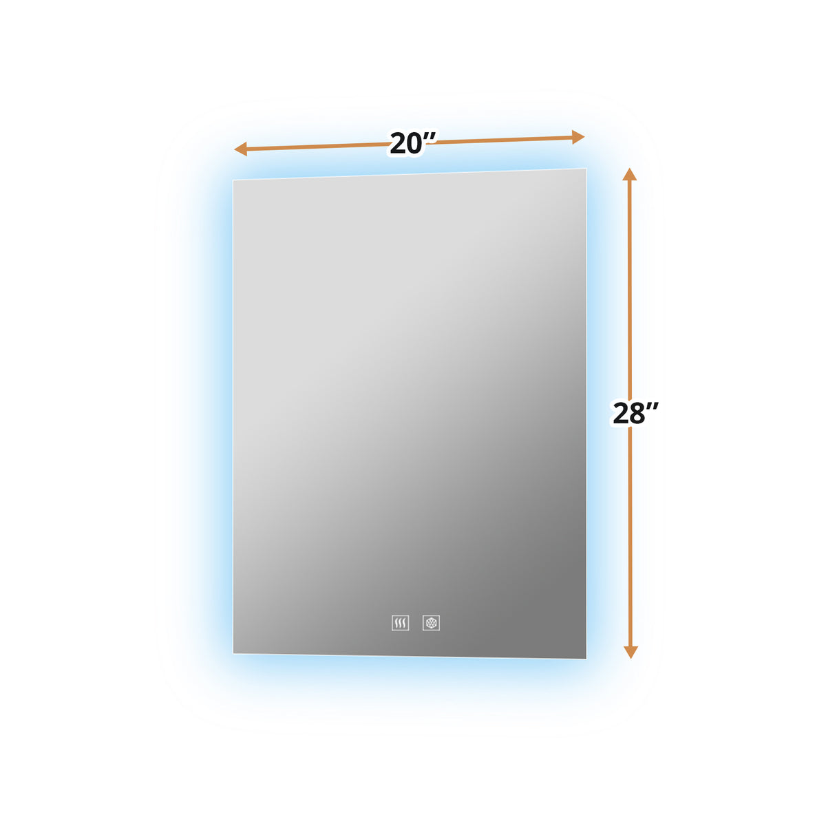 Lexora Vellum 20 in. W x 28 in. H LED Bathroom Vanity Mirror