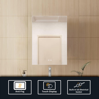 Lexora Vellum 20 in. W x 28 in. H LED Bathroom Vanity Mirror