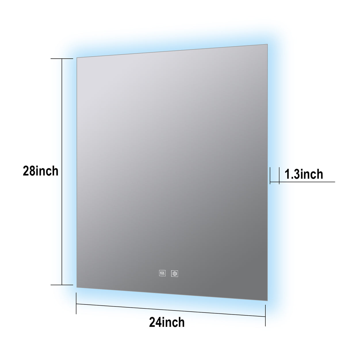 Lexora Vellum 24 in. W x 28 in. H LED Bathroom Vanity Mirror