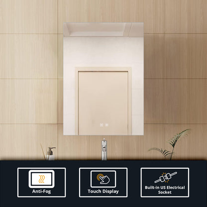 Lexora Vellum 24 in. W x 28 in. H LED Bathroom Vanity Mirror