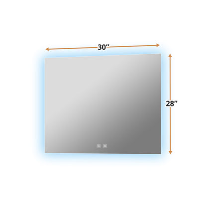 Lexora Vellum 30 in. W x 28 in. H LED Bathroom Vanity Mirror