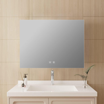 Lexora Vellum 32 in. W x 24 in. H LED Bathroom Vanity Mirror