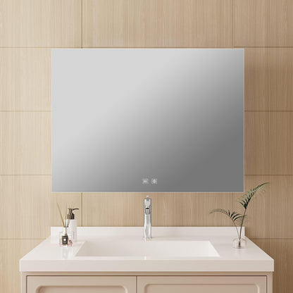 Lexora Vellum 36 in. W x 28 in. H LED Bathroom Vanity Mirror