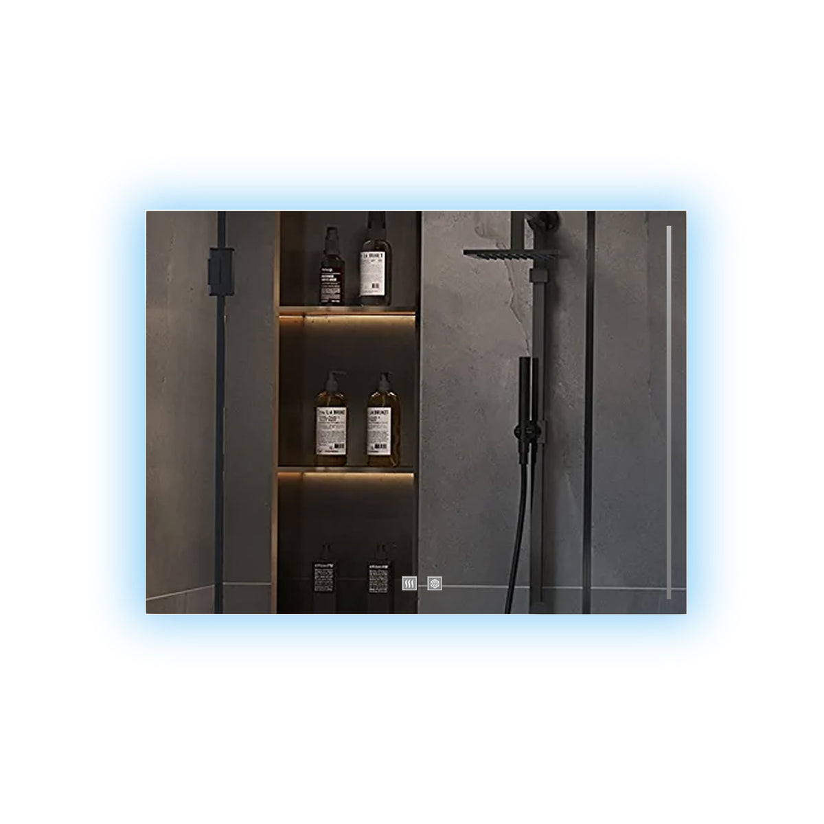 Lexora Vellum 36 in. W x 28 in. H LED Bathroom Vanity Mirror