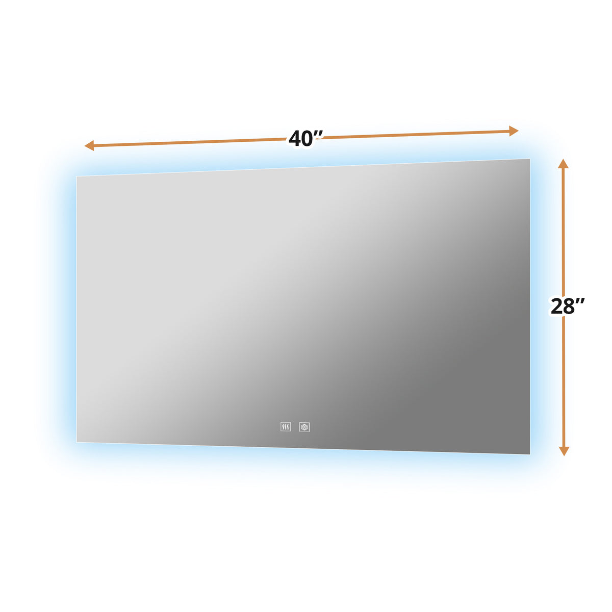 Lexora Vellum 40 in. W x 28 in. H LED Bathroom Vanity Mirror