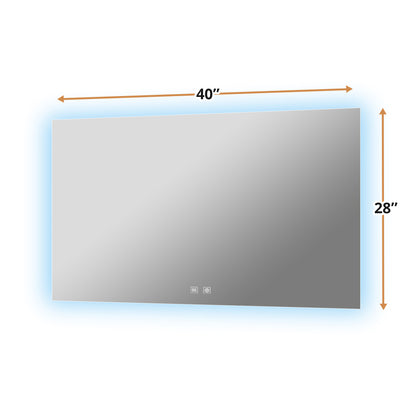 Lexora Vellum 40 in. W x 28 in. H LED Bathroom Vanity Mirror