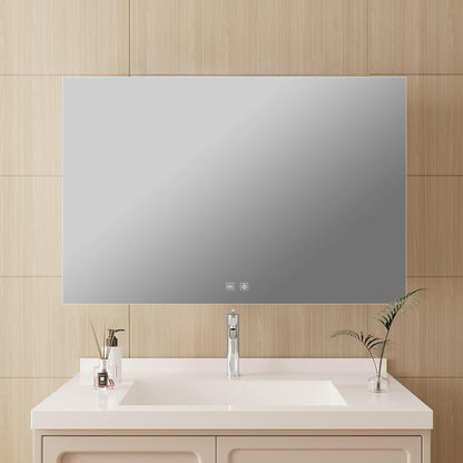 Lexora Vellum 40 in. W x 28 in. H LED Bathroom Vanity Mirror