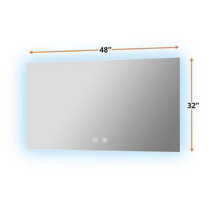 Lexora Vellum 48 in. W x 32 in. H LED Bathroom Vanity Mirror