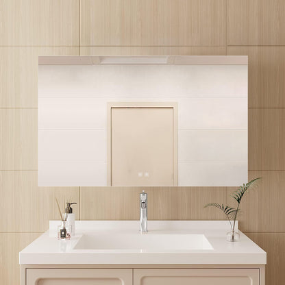 Lexora Vellum 48 in. W x 32 in. H LED Bathroom Vanity Mirror