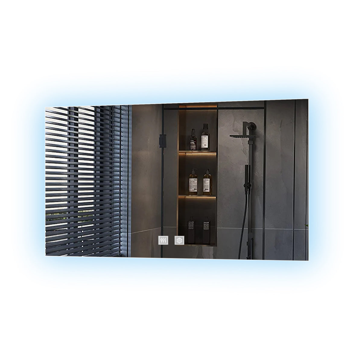 Lexora Vellum 48 in. W x 32 in. H LED Bathroom Vanity Mirror