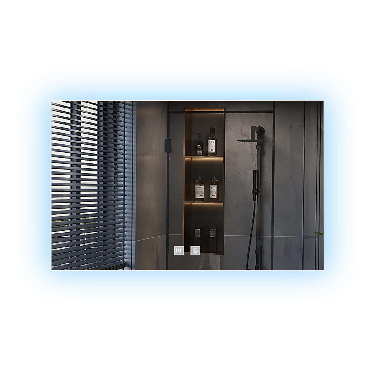 Lexora Vellum 48 in. W x 32 in. H LED Bathroom Vanity Mirror