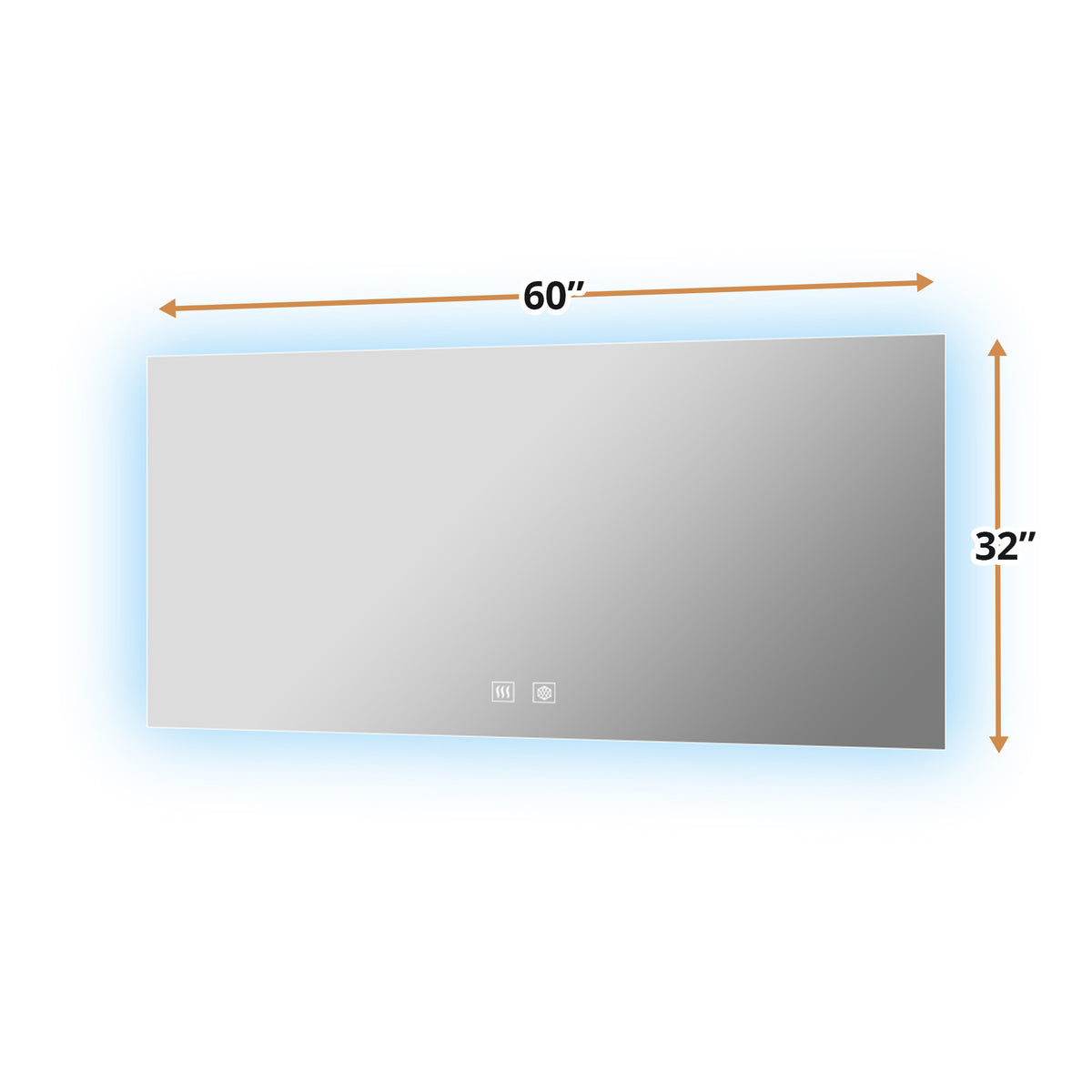 Lexora Vellum 60 in. W x 32 in. H LED Bathroom Vanity Mirror