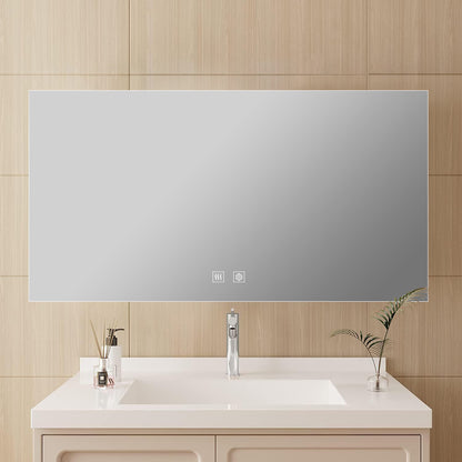 Lexora Vellum 60 in. W x 32 in. H LED Bathroom Vanity Mirror